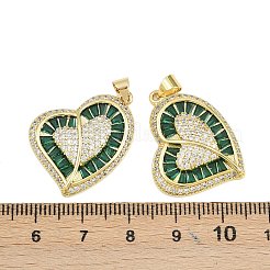 Brass Micro Pave Cubic Zirconia Pendants&nbsp;KK-D005-11G