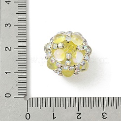 Sparkling Acrylic Encrusted Round Beads&nbsp;CLAY-NH0003-03S-06