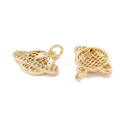 Brass Micro Pave Clear Cubic Zirconia Charms&nbsp;X-KK-G415-33G