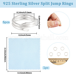 5Pcs 925 Sterling Silver Split Jump Rings&nbsp;STER-BBC0009-45A