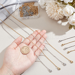 20Pcs 2 Colors 304 Stainless Steel Cable Chain Necklaces Set&nbsp;MAK-NB0001-22