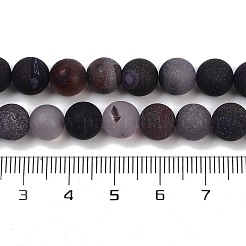 Natural Druzy Agate Beads Strands&nbsp;G-NH0024-A05-8mm