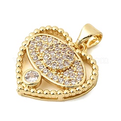 Brass Micro Pave Clear Cubic Zirconia Pendants&nbsp;KK-Z150-14G