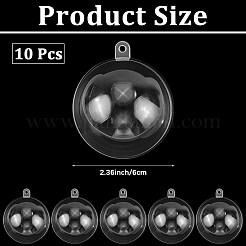 10Pcs Transparency Acrylic Christmas Balls Pendants&nbsp;DIY-CP0013-38A