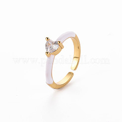 Brass Enamel Cuff Rings&nbsp;RJEW-T016-31G-NF