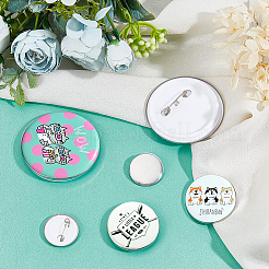 250 Sets 3 Style Iron Brooch Cabochon Bezel Settings&nbsp;DIY-BC0004-80