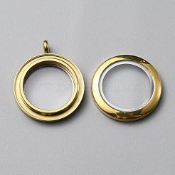 304 Stainless Steel Locket Pendants&nbsp;FIND-WH0032-58B-G