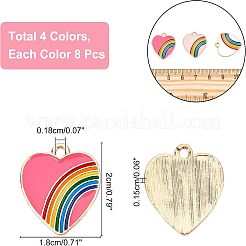 32G 4 Colors Light Gold Plated Alloy Pendants&nbsp;ENAM-NB0001-56