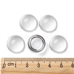 Transparent Half Round Glass Cabochons&nbsp;X-GGLA-R027-16mm