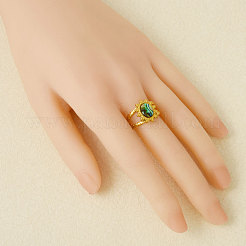 304 Stainless Steel with Natural Shell Cuff Open Rings for Women&nbsp;LD3534-4