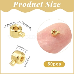 50Pcs Brass Crimp Beads&nbsp;KK-YW0003-69G