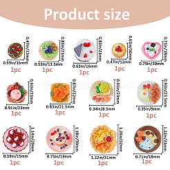 13Pcs 13 Styles Resin Mini Imitation Delight to Eat More Decoration&nbsp;DIY-FH0009-74