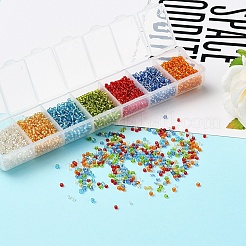 3500Pcs 7 Colors 12/0 Glass Round Seed Beads&nbsp;SEED-YW0001-23