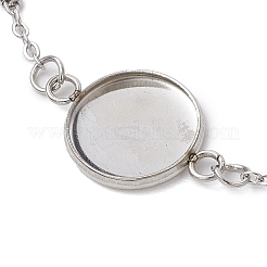 304 Stainless Steel Round Cabochon Setting Bracelets&nbsp;BJEW-JB11091-02