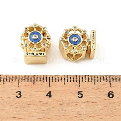 Brass Micro Pave Clear Cubic Zirconia European Beads&nbsp;CU-CBA9CBD-09G