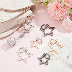 12Pcs 6 Styles Zinc Alloy Spring Gate Rings&nbsp;FIND-NB0005-52