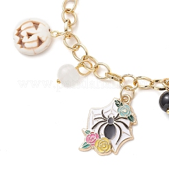 3Pcs 3 Styles Halloween Theme Alloy Enamel Charm Bracelets for Women&nbsp;BJEW-JB12110