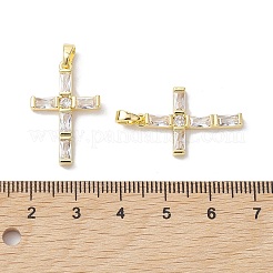 Brass Micro Pave Clear Cubic Zirconia Pendants&nbsp;KK-K360-19G