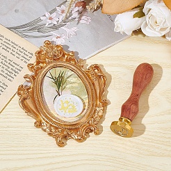 Brass Wax Seal Stamps with Wood Handle&nbsp;AJEW-WH0412-0068