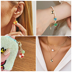 50Pcs 5 Colors Alloy Enamel Pendants&nbsp;ENAM-TA0003-81