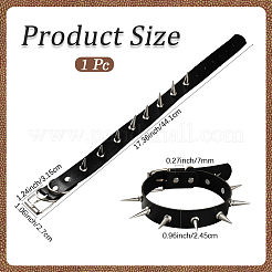 Punk Rock Style Alloy Spiked Rivet Imitation Leather Chocker Necklaces&nbsp;NJEW-WH20011-08C-P