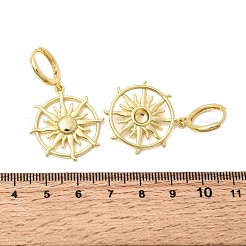 Sun Brass Hoop Earrings&nbsp;EJEW-H180-30C-G