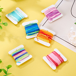 6Pcs 6 Colors Segment Dyed Polyester Embroidery Threads&nbsp;DIY-TAC0020-72