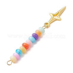 Natural Freshwater Shell Dyed Rondelle Beaded Big Pendants&nbsp;PALLOY-JF04743