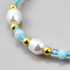 Plastic Pearl Beaded Stretch Bracelets for Women&nbsp;BJEW-WH0016-69C