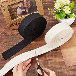 2Pcs 2 Colors 10 Yards Flat Cotton Ribbon&nbsp;OCOR-PH0002-56