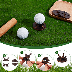 4Pcs Plywood Golf Display Stands for Display Golf Bal&nbsp;ODIS-WH0079-086