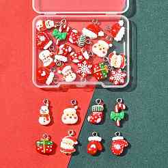 24Pcs 12 Styles Christmas Opaque Resin Pendants&nbsp;RESI-FS0002-41
