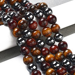 Natural Tiger Iron & Synthetic Hematite Beads Strands&nbsp;G-H1581-10mm