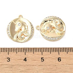 Brass Micro Pave Clear Cubic Zirconia Pendants&nbsp;KK-G481-05G