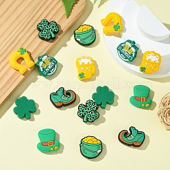 16Pcs 8 Styles Saint Patrick's Day Themed Silicone Beads Sets&nbsp;SIL-CJ0003-02