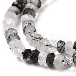 Natural Black Rutilated Quartz Beads Strands&nbsp;G-H278-04