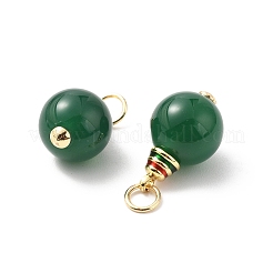 Natural Green Onyx Agate(Dyed & Heated) Round Pendants&nbsp;KK-L237-019G