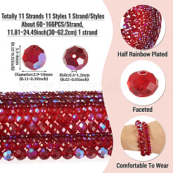 11 Strands 11 Styles Electroplate Glass Beads Strands&nbsp;EGLA-TA0003-06