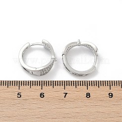 Brass Clear Cubic Zirconia Hoop Earrings&nbsp;EJEW-Q016-01P