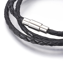 Leather Braided Cord Wrap Bracelets/Necklaces&nbsp;BJEW-JB03919-01