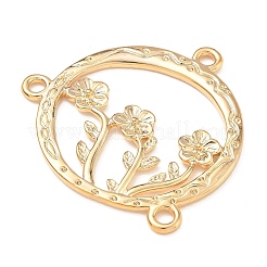 Brass 3-Hole Ring with Flower Chandelier Component Links&nbsp;KK-E805-01G