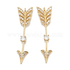 Brass Micro Pave Clear Cubic Zirconia Pendants&nbsp;ZIRC-P086-24G