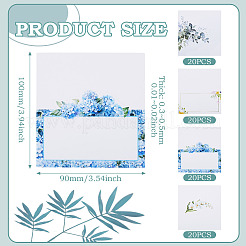 80 Sheets 4 Styles Rectangle Paper Table Place Cards&nbsp;AJEW-TA0003-61