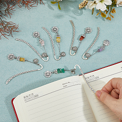 15Pcs 5 Styles Tibetan Style Alloy Bookmarks&nbsp;AJEW-HS00006