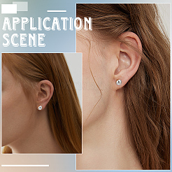 50Pcs 5 Styles 201 Stainless Steel Ball Stud Earrings&nbsp;STAS-SP0002-02