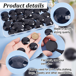 50Pcs Flat Back Acrylic Rhinestone Cabochons&nbsp;OACR-OC0001-15C