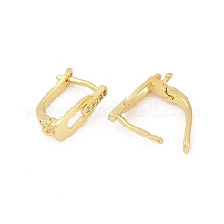 Hollow Oval Rack Plating Brass Micro Pave Cubic Zirconia Hoop Earrings Finding&nbsp;KK-E084-63G
