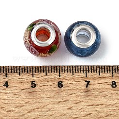 Mixed Handmade Lampwork Gold Sand European Large Hole Rondelle Beads&nbsp;LPDL-M013-M