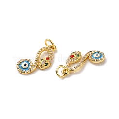 Rack Plating Brass Micro Pave Cubic Zirconia Pendants&nbsp;KK-D074-15G
