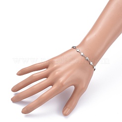 Tarnish Resistant 304 Stainless Steel Heart Link Chain Bracelets&nbsp;BJEW-JB05615